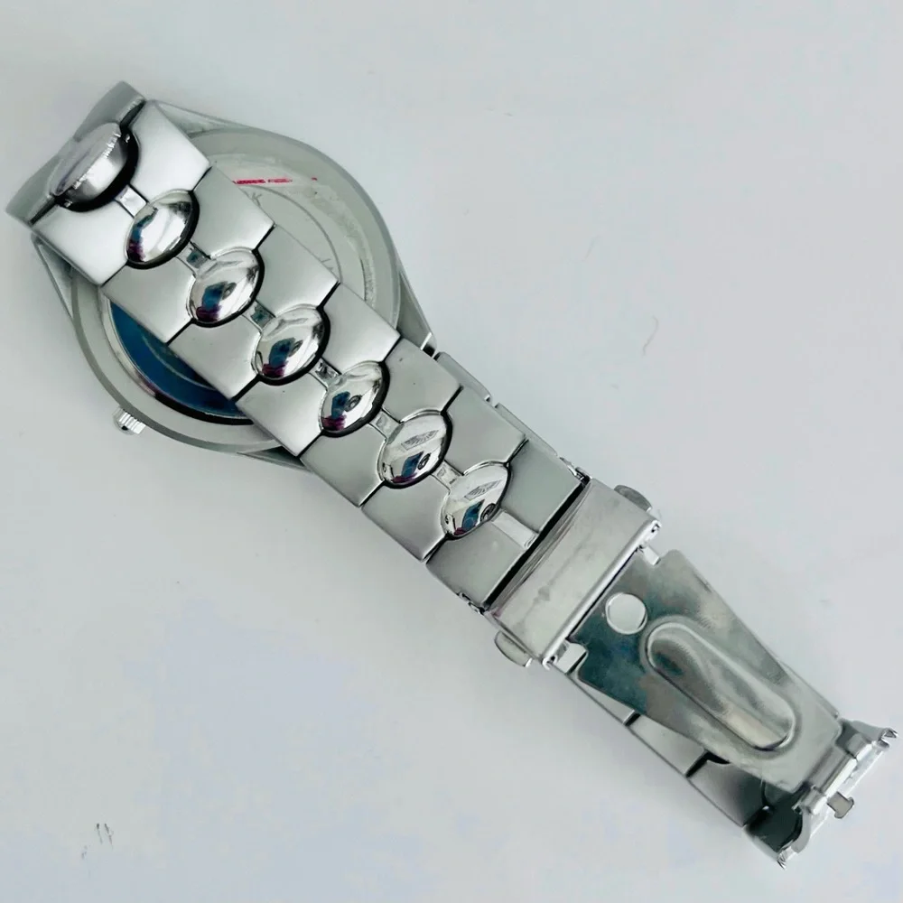 Charles Raymond Silver-Tone Men's Watch with Blue Dial
